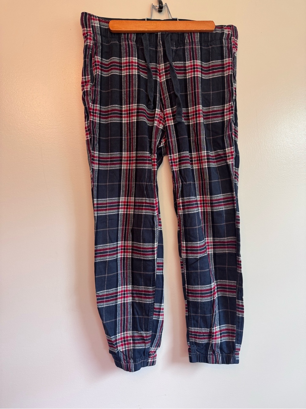 Abercrombie & Fitch Men's Plaid Flannel Pajama Pants Elastic Drawstring, L